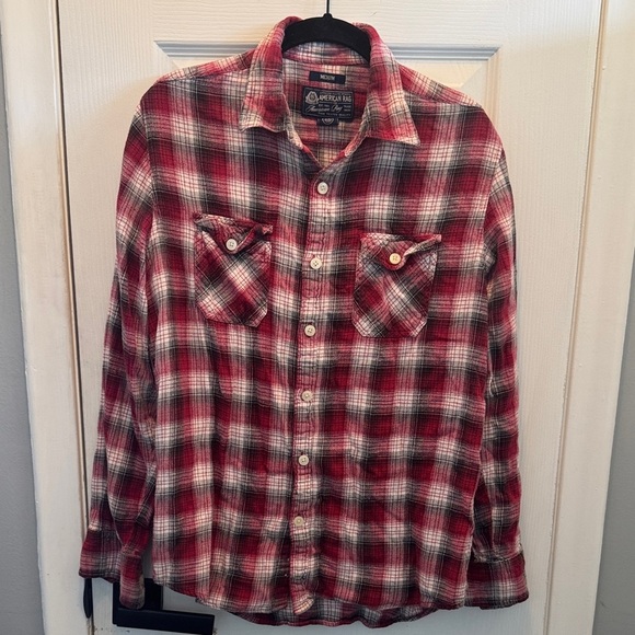 American Rag Tops - American Rag Red and Black Plaid Shirt